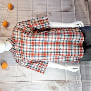 Cabela’s Mens Red Blue Plaid Outfitter Series Shirt M Med Lk New